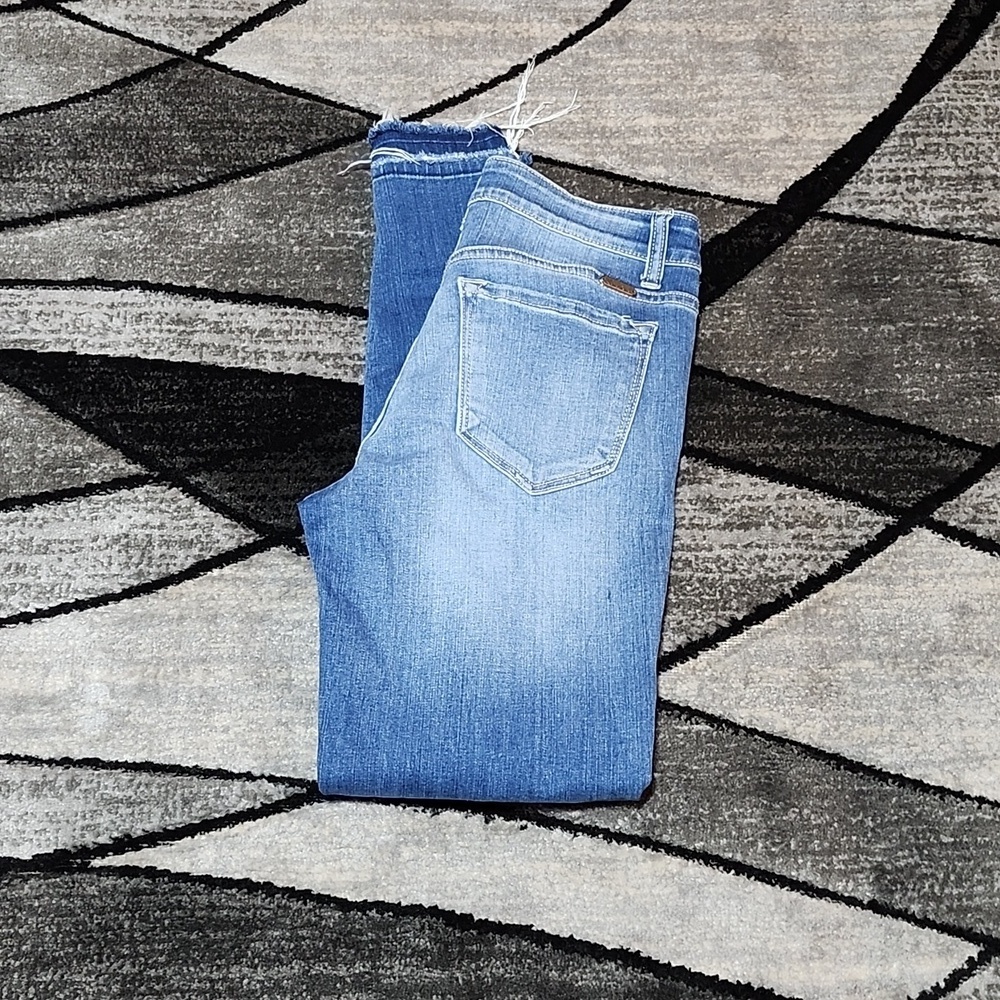 KANCAN LOS ANGELES FACTORY DISTRESSED RAW-EDGE SKINNY DENIM JEAN PRICE FIRM